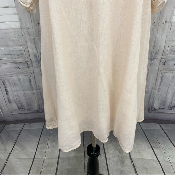 She + Sky Small Ivory Cream Boho Lace Off the Shoulder Dress Mini Pullover NEW - Picture 10 of 10